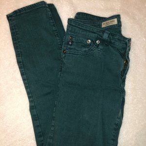 AG Stevie Slim Straight Leg Jeans Emerald Green 28